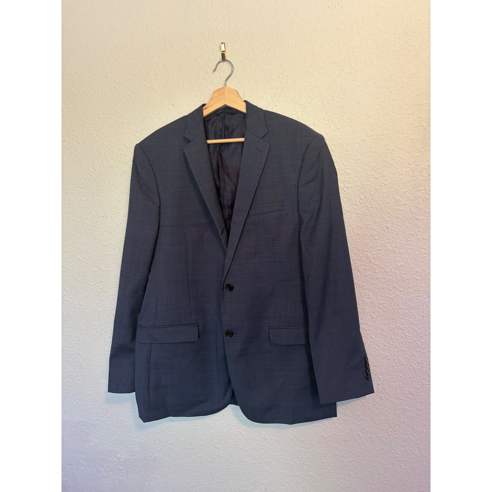 Ralph Lauren Mens Dillard's Wool Natural Stretch Blue Check Blazer 42R EXCELLENT